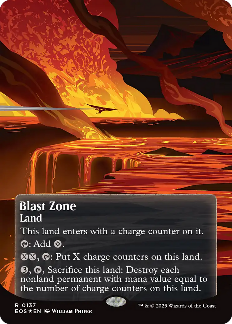 Blast Zone (0137) (Borderless) (Galaxy Foil) [Edge of Eternities: Stellar Sights] | I Want That Stuff Brandon