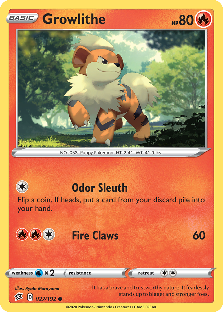 Growlithe (027/192) [Sword & Shield: Rebel Clash] | I Want That Stuff Brandon