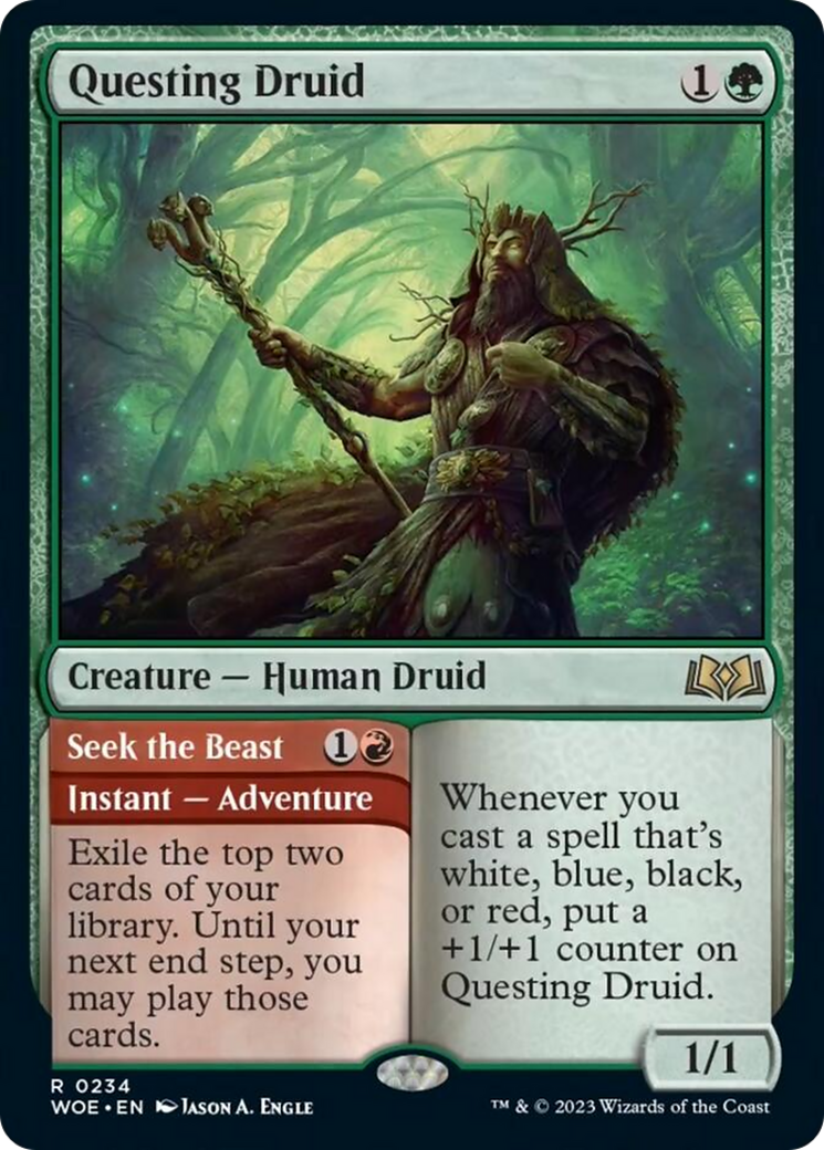 Questing Druid // Seek the Beast [Wilds of Eldraine] | I Want That Stuff Brandon