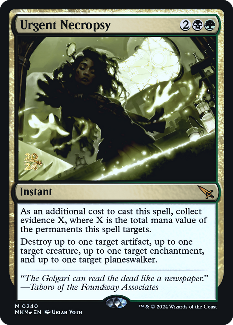 Urgent Necropsy [Murders at Karlov Manor Prerelease Promos] | I Want That Stuff Brandon