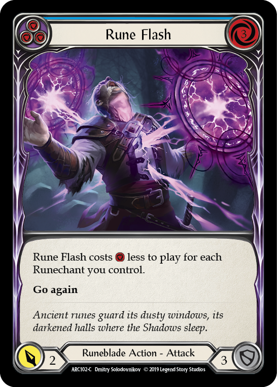 Rune Flash (Blue) [ARC102-C] (Arcane Rising)  1st Edition Rainbow Foil | I Want That Stuff Brandon