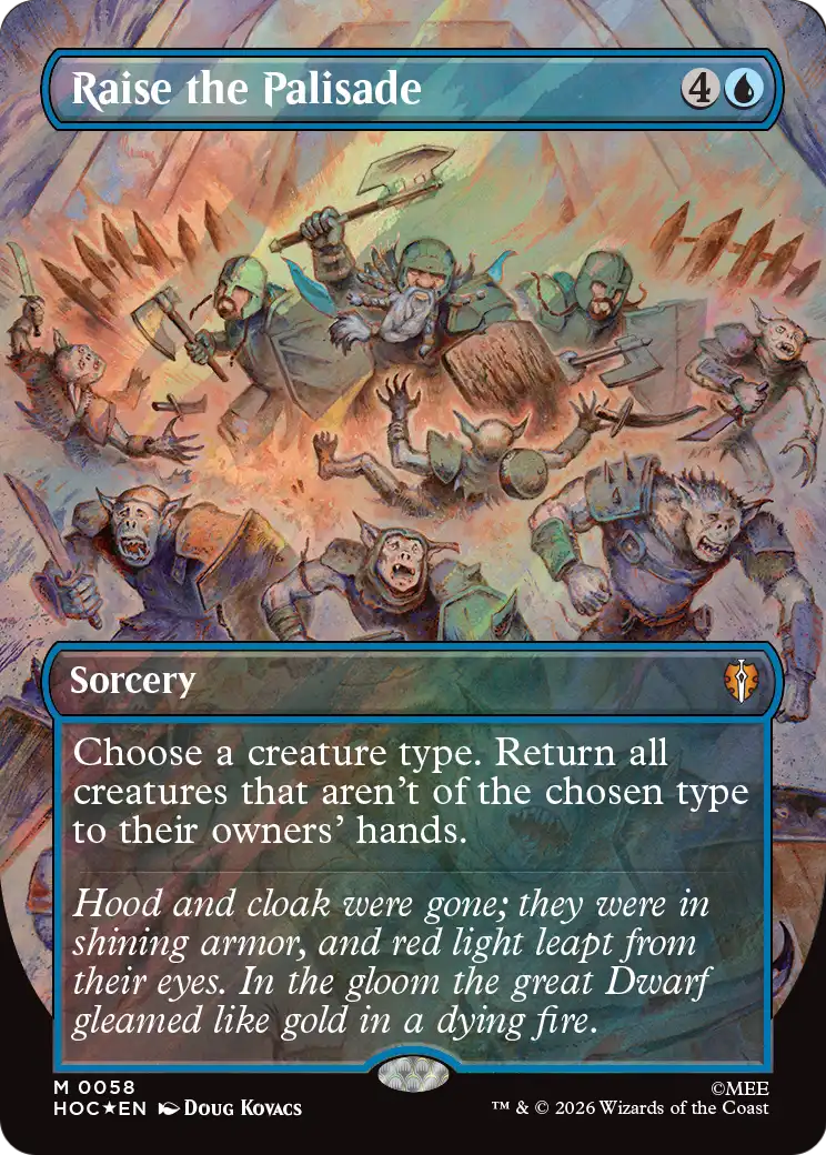 Raise the Palisade (Borderless) (Surge Foil) [The Hobbit: Eternal-Legal] | I Want That Stuff Brandon