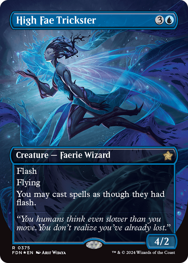 High Fae Trickster (Borderless) (Mana Foil) [Foundations] | I Want That Stuff Brandon