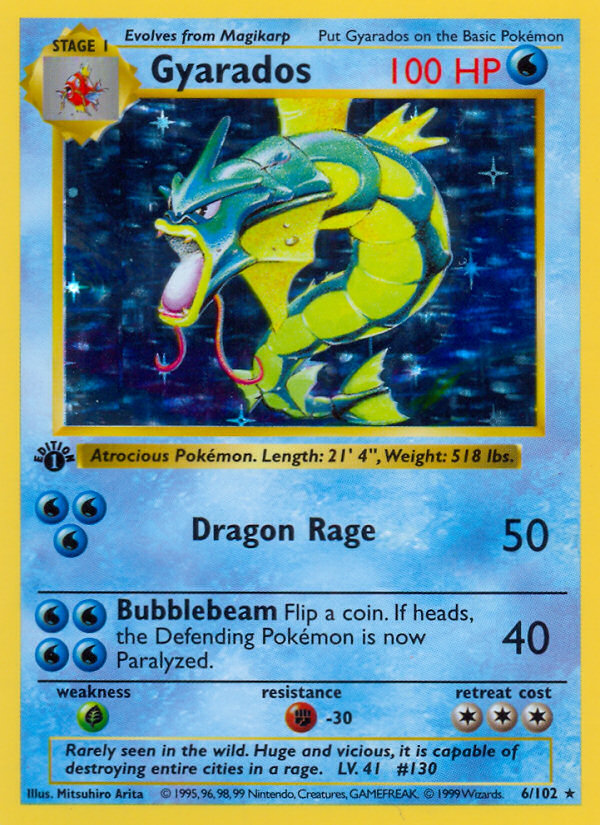 Gyarados (6/102) (Shadowless) [Base Set 1st Edition] | I Want That Stuff Brandon