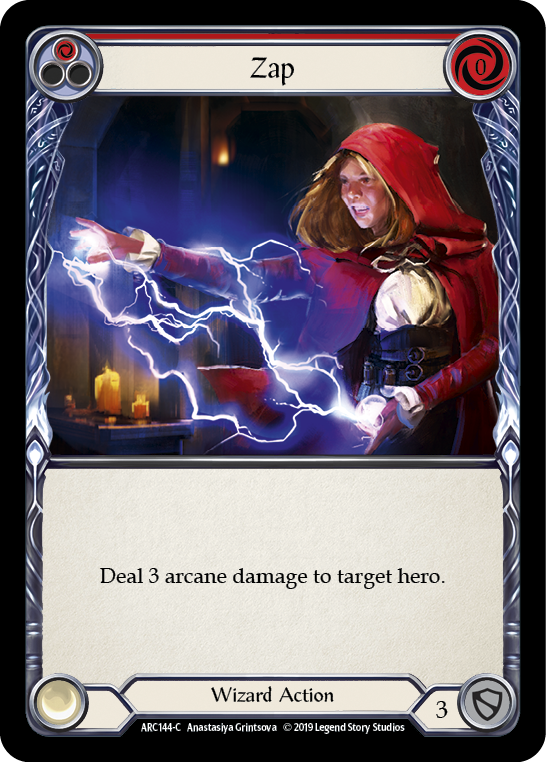 Zap (Red) [ARC144-C] (Arcane Rising)  1st Edition Rainbow Foil | I Want That Stuff Brandon