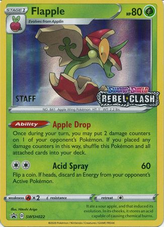 Flapple (SWSH022) (Staff Prerelease Promo) [Sword & Shield: Black Star Promos] | I Want That Stuff Brandon