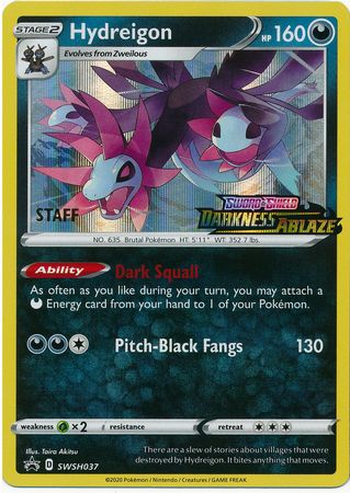 Hydreigon (SWSH037) (Staff Prerelease Promo) [Sword & Shield: Black Star Promos] | I Want That Stuff Brandon