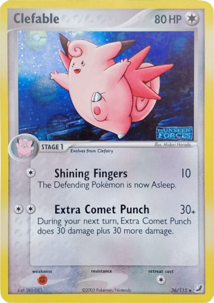 Clefable (36/115) (Stamped) [EX: Unseen Forces] | I Want That Stuff Brandon