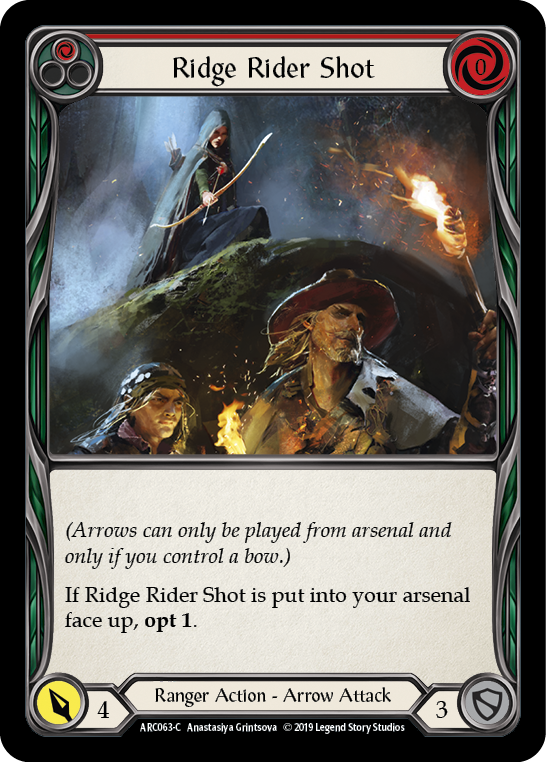 Ridge Rider Shot (Red) [ARC063-C] (Arcane Rising)  1st Edition Rainbow Foil | I Want That Stuff Brandon