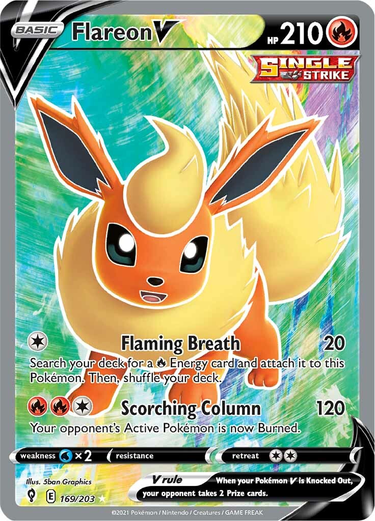 Flareon V (169/203) [Sword & Shield: Evolving Skies] | I Want That Stuff Brandon