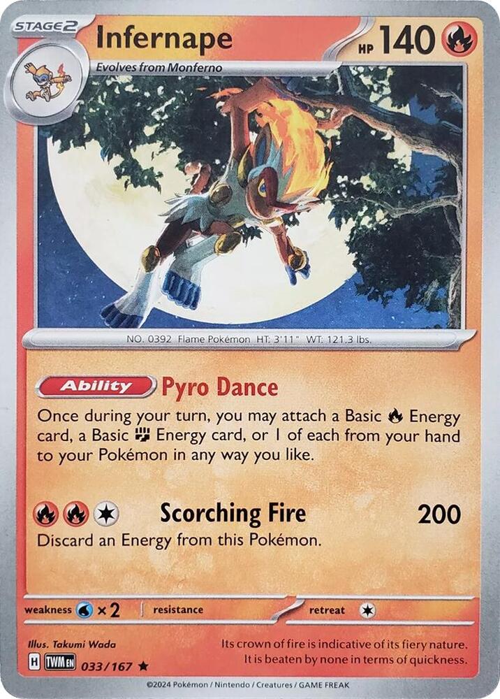 Infernape (033/167) (Theme Deck Exclusive) [Scarlet & Violet: Twilight Masquerade] | I Want That Stuff Brandon