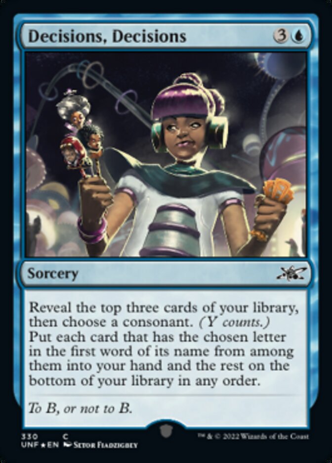 Decisions, Decisions (Galaxy Foil) [Unfinity] | I Want That Stuff Brandon