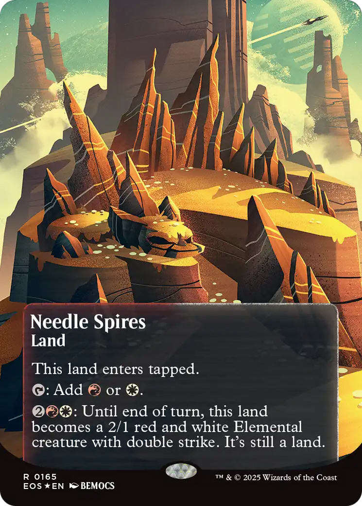 Needle Spires (0165) (Borderless) (Galaxy Foil) [Edge of Eternities: Stellar Sights] | I Want That Stuff Brandon