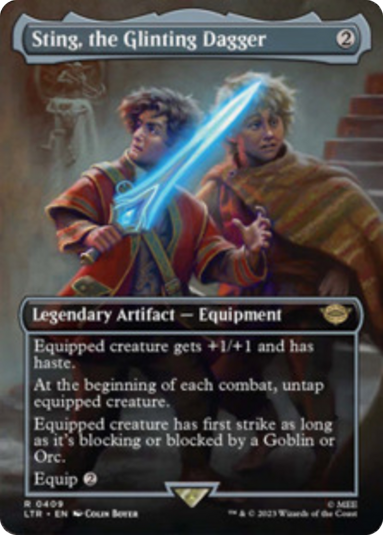 Sting, the Glinting Dagger (Borderless Alternate Art) [The Lord of the Rings: Tales of Middle-Earth] | I Want That Stuff Brandon