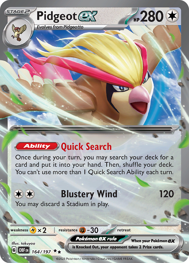 Pidgeot ex (164/197) [Scarlet & Violet: Obsidian Flames] | I Want That Stuff Brandon