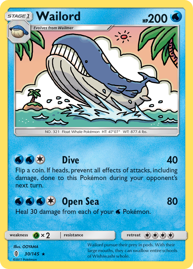 Wailord (30/145) [Sun & Moon: Guardians Rising] | I Want That Stuff Brandon