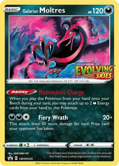 Galarian Moltres (SWSH125) (Prerelease Promo) [Sword & Shield: Black Star Promos] | I Want That Stuff Brandon