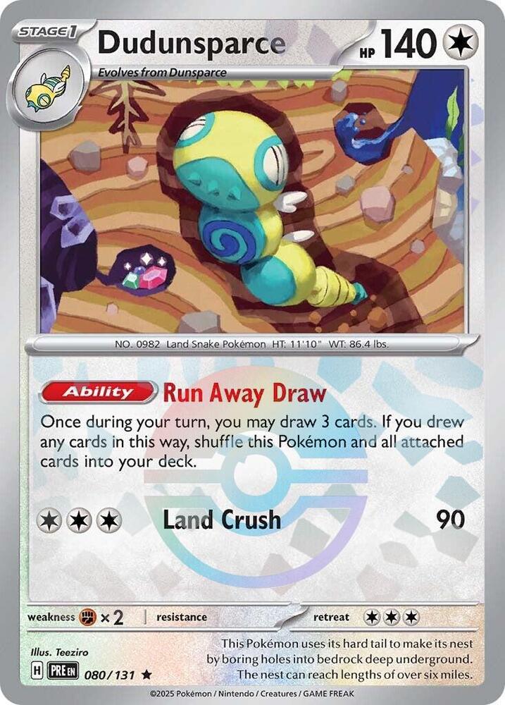 Dudunsparce (080/131) (Poke Ball Pattern) [Scarlet & Violet: Prismatic Evolutions] | I Want That Stuff Brandon