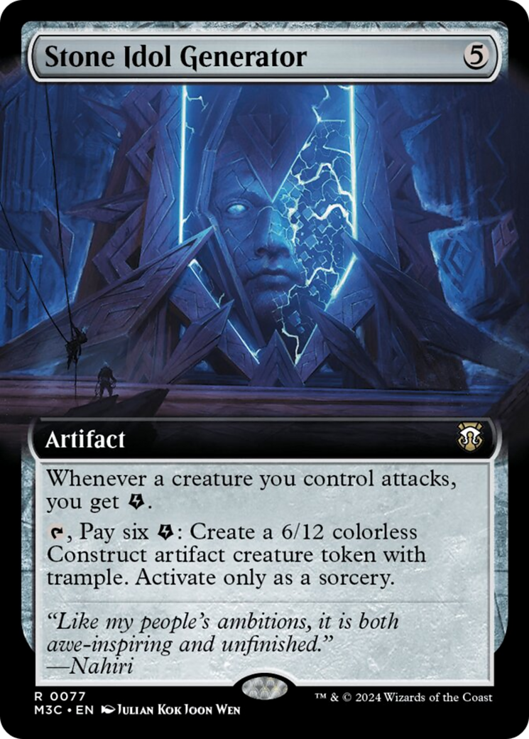 Stone Idol Generator (Extended Art) (Ripple Foil) [Modern Horizons 3 Commander] | I Want That Stuff Brandon