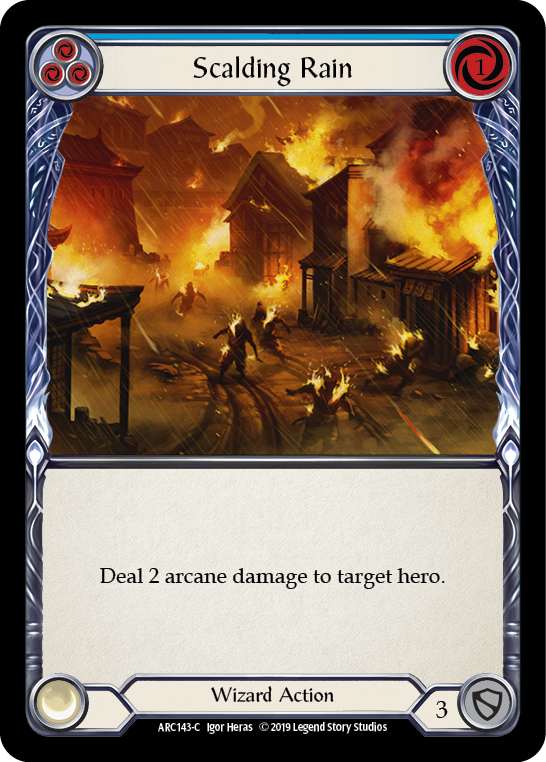 Scalding Rain (Blue) [ARC143-C] (Arcane Rising)  1st Edition Rainbow Foil | I Want That Stuff Brandon