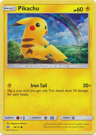 Pikachu (28/73) (Cracked Ice Holo) [Miscellaneous Cards] | I Want That Stuff Brandon