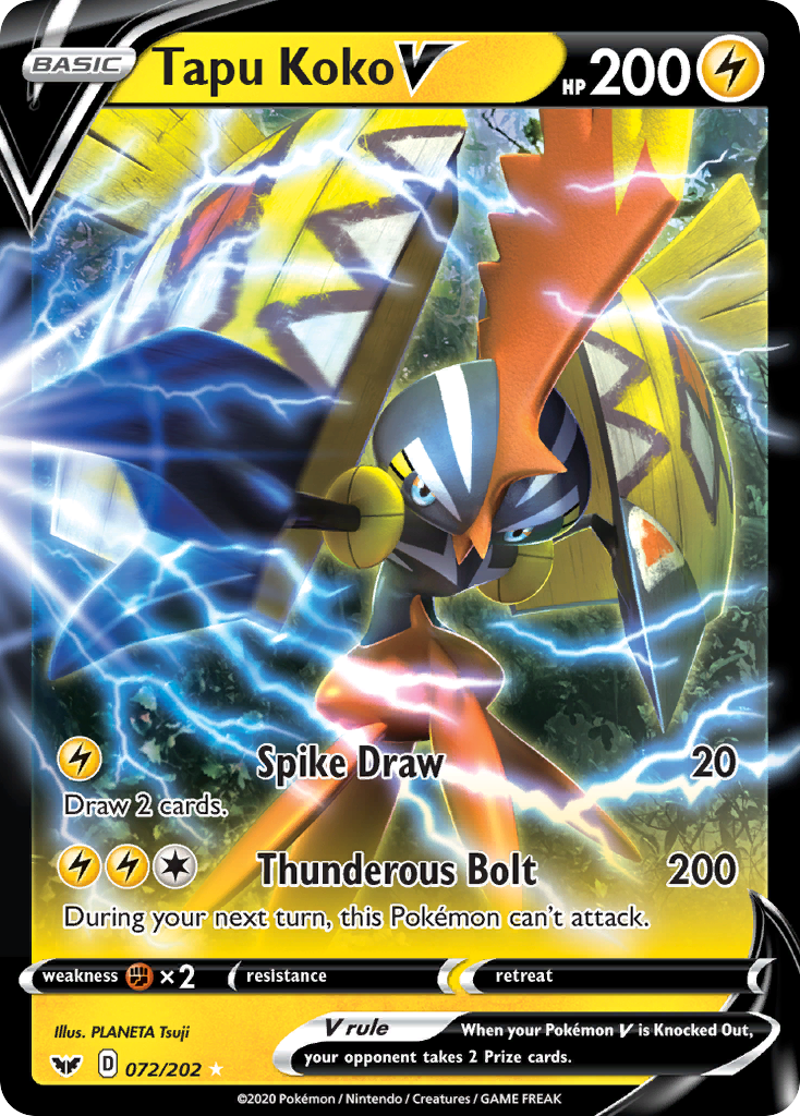 Tapu Koko V (072/202) [Sword & Shield: Base Set] | I Want That Stuff Brandon