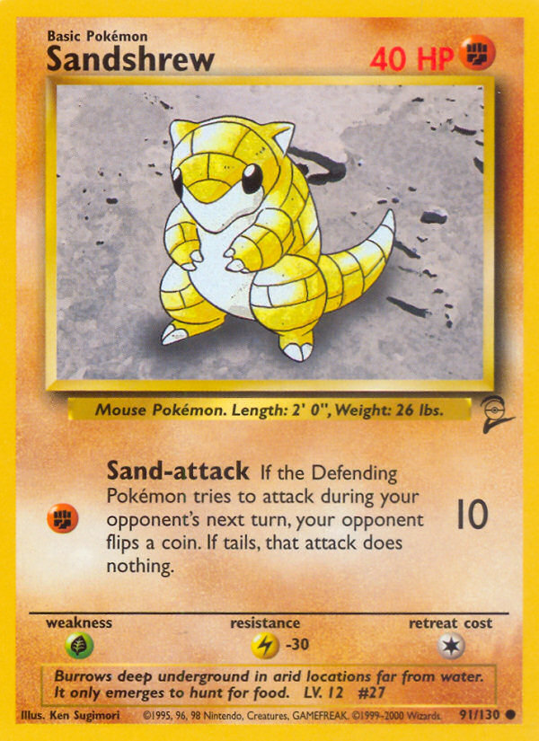 Sandshrew (91/130) [Base Set 2] | I Want That Stuff Brandon