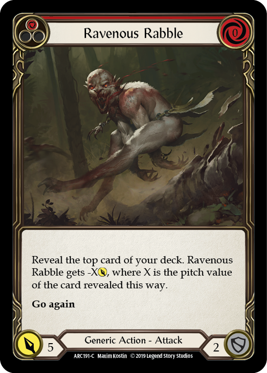 Ravenous Rabble (Red) [ARC191-C] (Arcane Rising)  1st Edition Rainbow Foil | I Want That Stuff Brandon