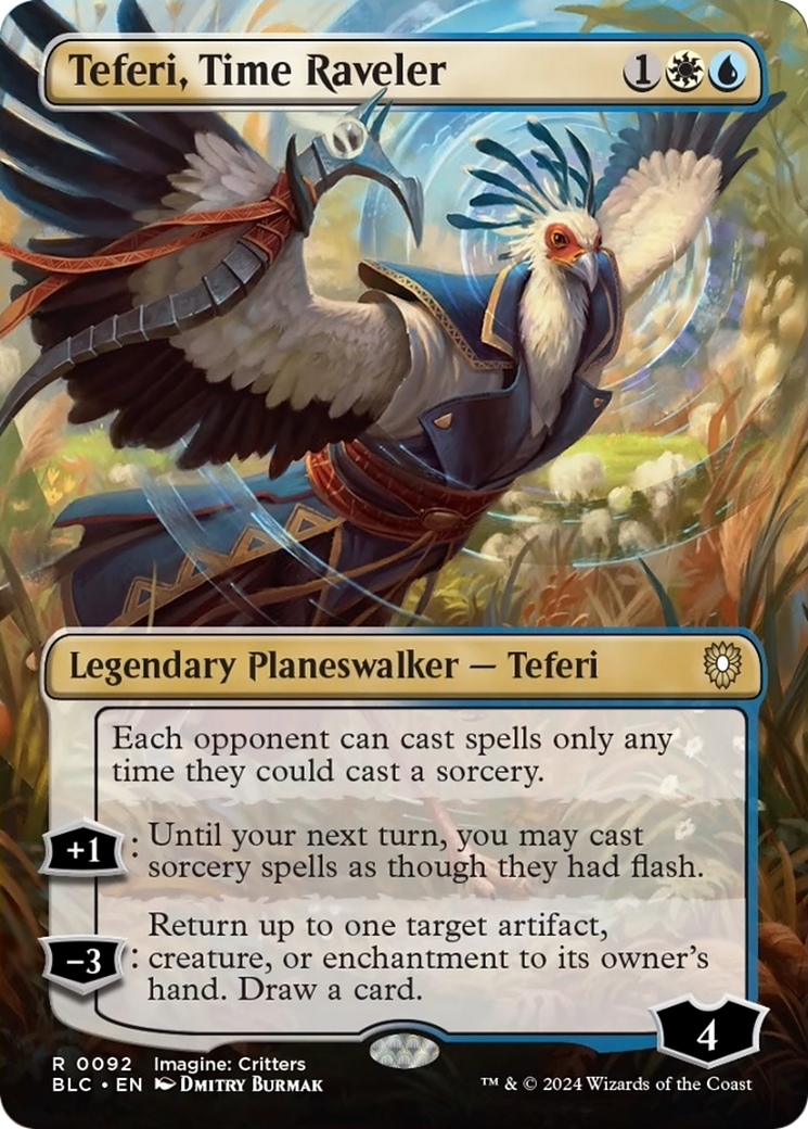 Teferi, Time Raveler (Borderless) [Bloomburrow Commander] | I Want That Stuff Brandon