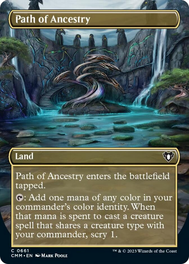 Path of Ancestry (Borderless Alternate Art) [Commander Masters] | I Want That Stuff Brandon