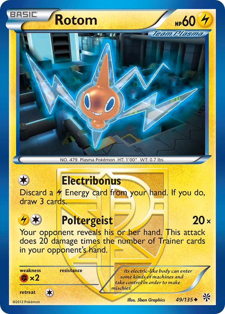 Rotom (49/135) [Black & White: Plasma Storm] | I Want That Stuff Brandon