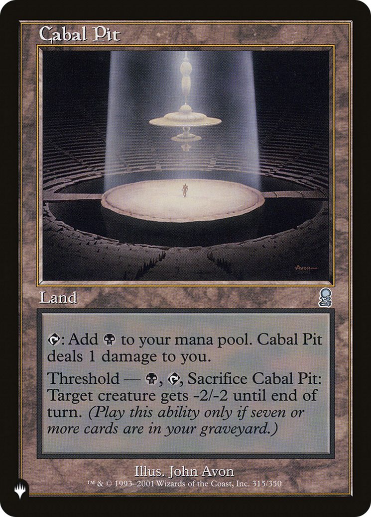 Cabal Pit [The List Reprints] | I Want That Stuff Brandon