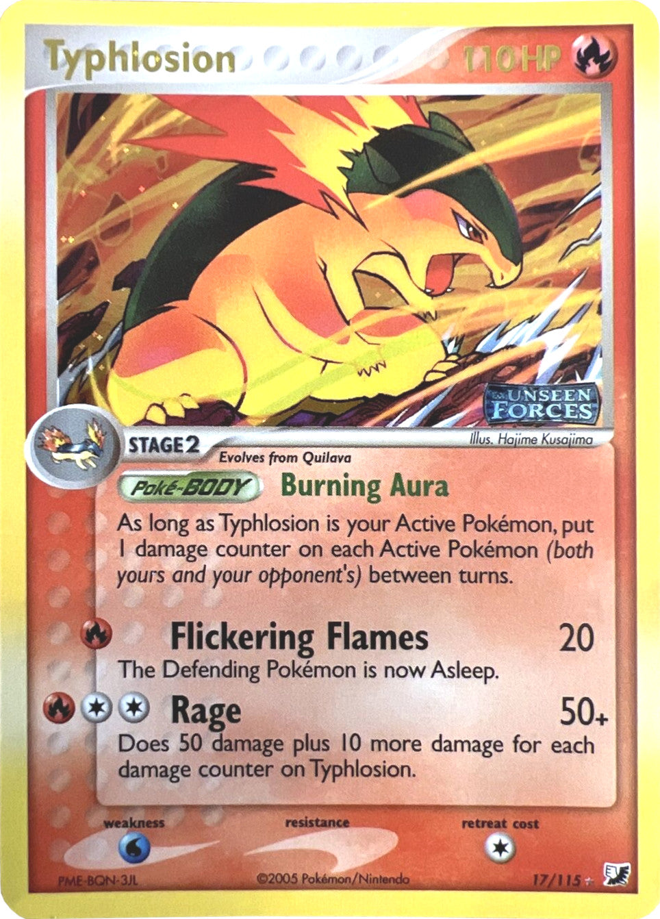 Typhlosion (17/115) (Stamped) [EX: Unseen Forces] | I Want That Stuff Brandon