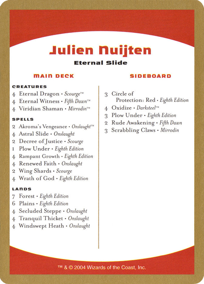 Julien Nuijten Decklist [World Championship Decks 2004] | I Want That Stuff Brandon