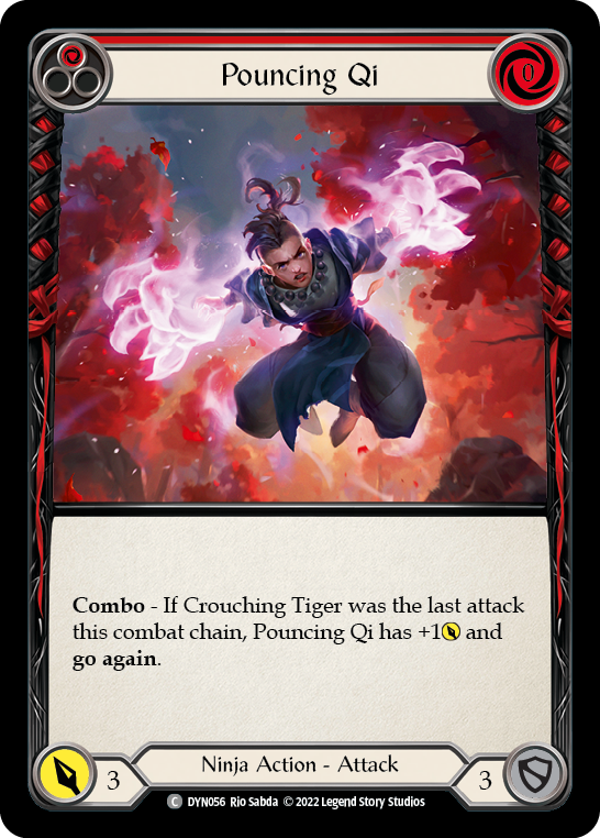 Pouncing Qi (Red) [DYN056] (Dynasty)  Rainbow Foil | I Want That Stuff Brandon