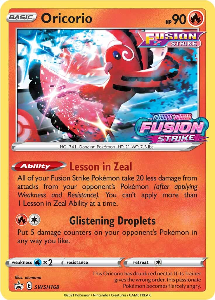 Oricorio (SWSH168) (Prerelease Promo) [Sword & Shield: Black Star Promos] | I Want That Stuff Brandon