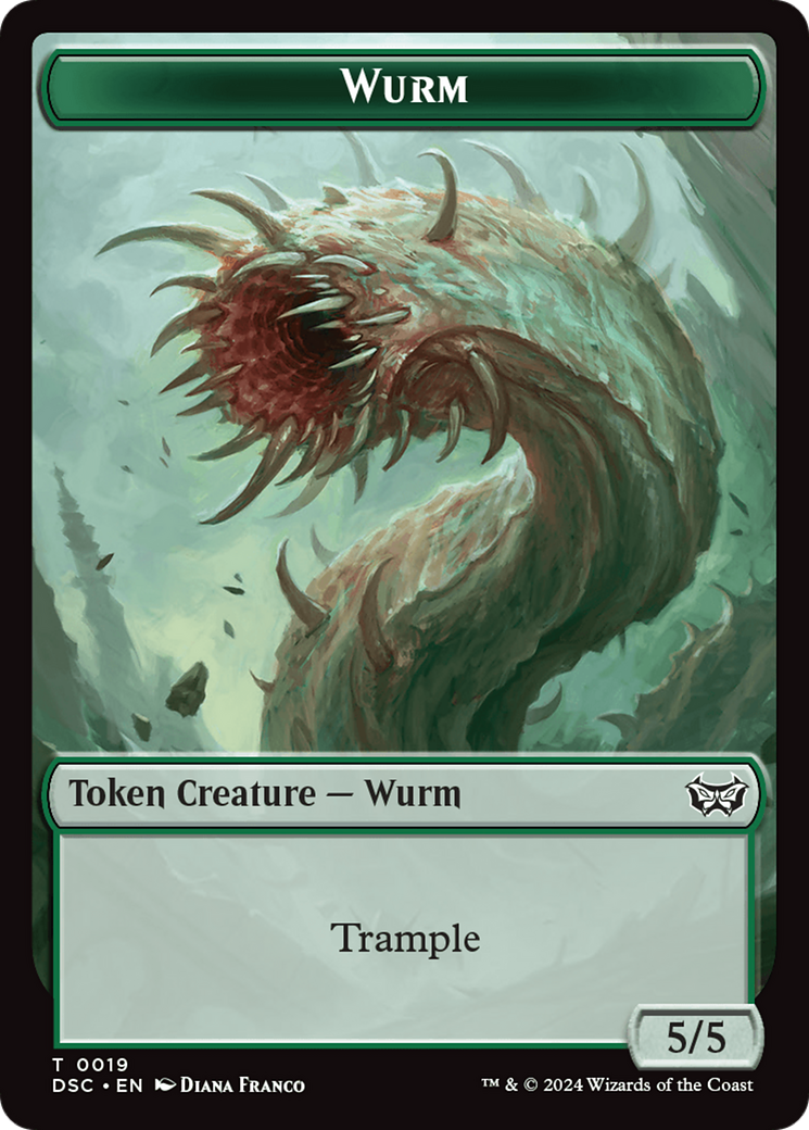 Wurm (0019) // Manifest Double-Sided Token [Duskmourn: House of Horror Commander Tokens] | I Want That Stuff Brandon