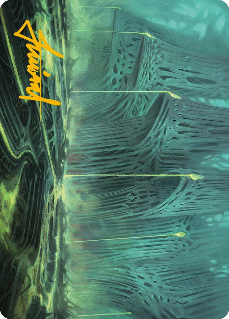 Swamp Art Card (Gold-Stamped Signature) [Phyrexia: All Will Be One Art Series] | I Want That Stuff Brandon