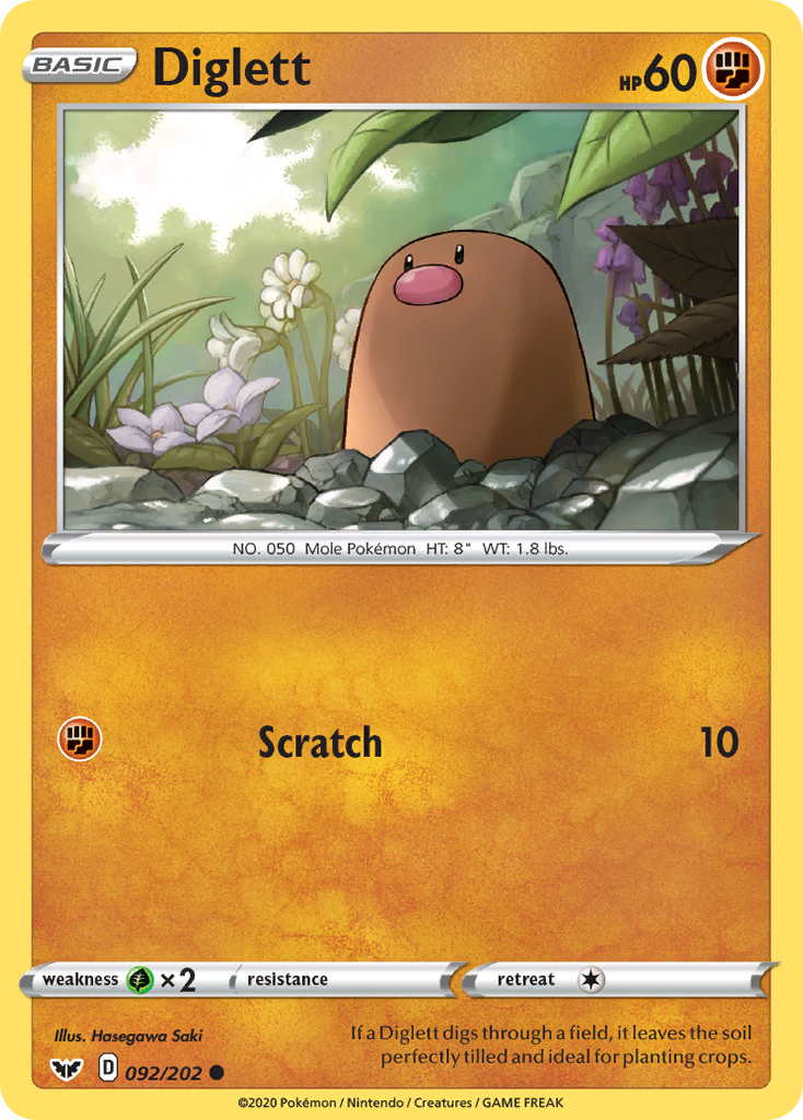 Diglett (092/202) [Sword & Shield: Base Set] | I Want That Stuff Brandon