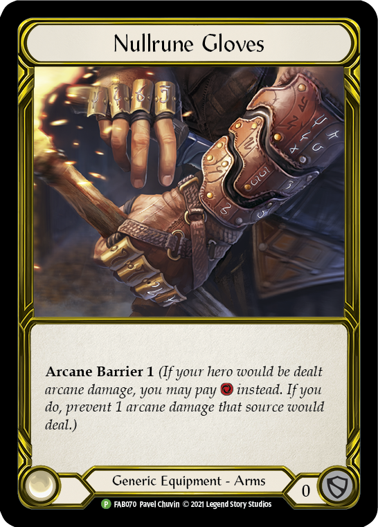 Nullrune Gloves (Golden) [FAB070] (Promo)  Cold Foil | I Want That Stuff Brandon