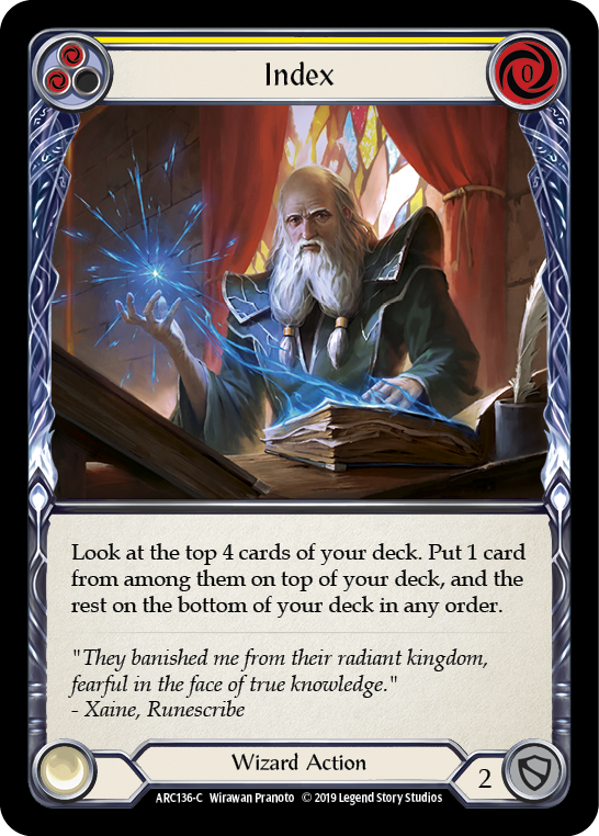 Index (Yellow) [ARC136-C] (Arcane Rising)  1st Edition Normal | I Want That Stuff Brandon