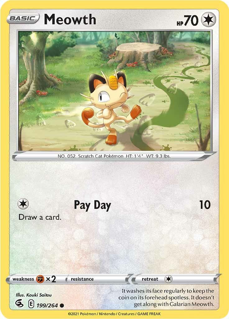 Meowth (199/264) [Sword & Shield: Fusion Strike] | I Want That Stuff Brandon