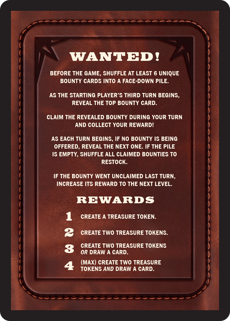 Bounty: The Outsider // Bounty Rules Double-Sided Token [Outlaws of Thunder Junction Commander Tokens] | I Want That Stuff Brandon