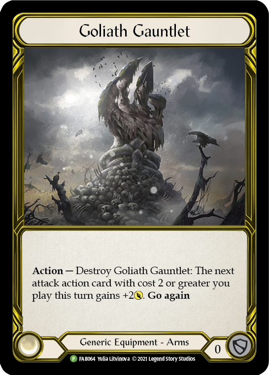 Goliath Gauntlet (Golden) [FAB064] (Promo)  Cold Foil | I Want That Stuff Brandon