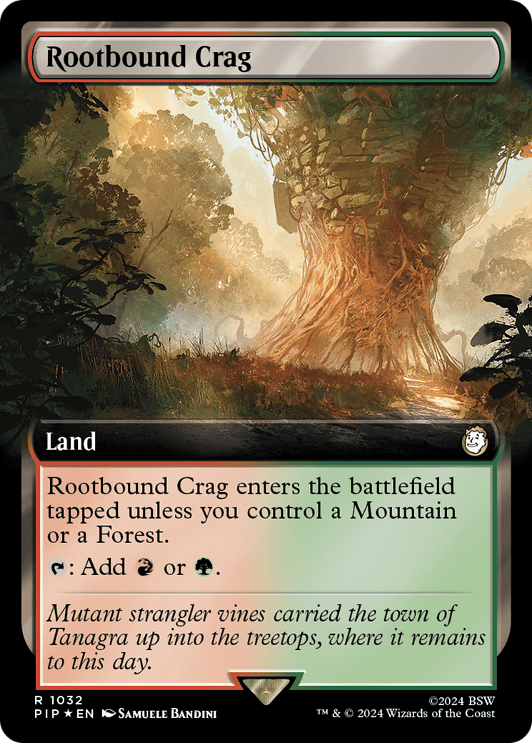 Rootbound Crag (Extended Art) (Surge Foil) [Fallout] | I Want That Stuff Brandon