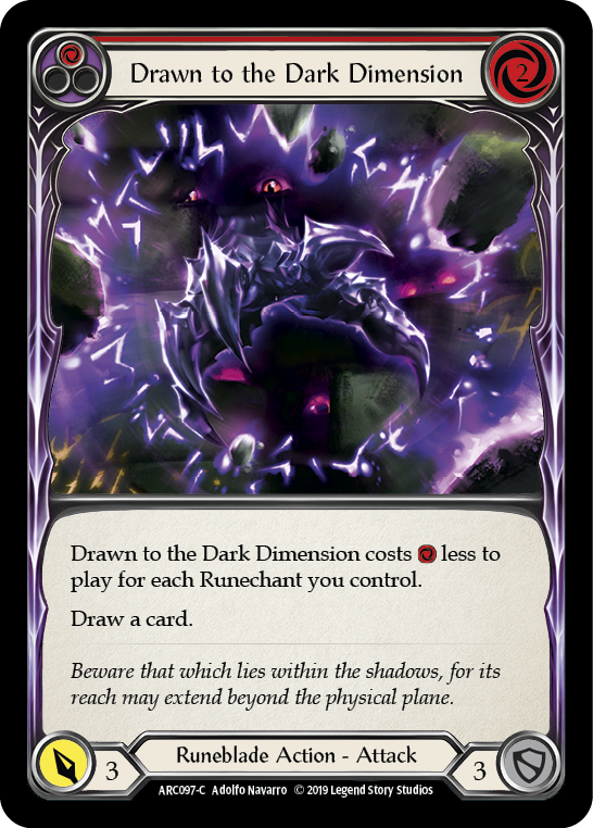 Drawn to the Dark Dimension (Red) [ARC097-C] (Arcane Rising)  1st Edition Normal | I Want That Stuff Brandon
