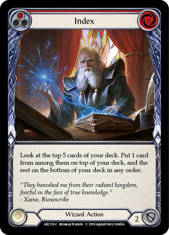 Index (Red) [ARC135-C] (Arcane Rising)  1st Edition Rainbow Foil | I Want That Stuff Brandon
