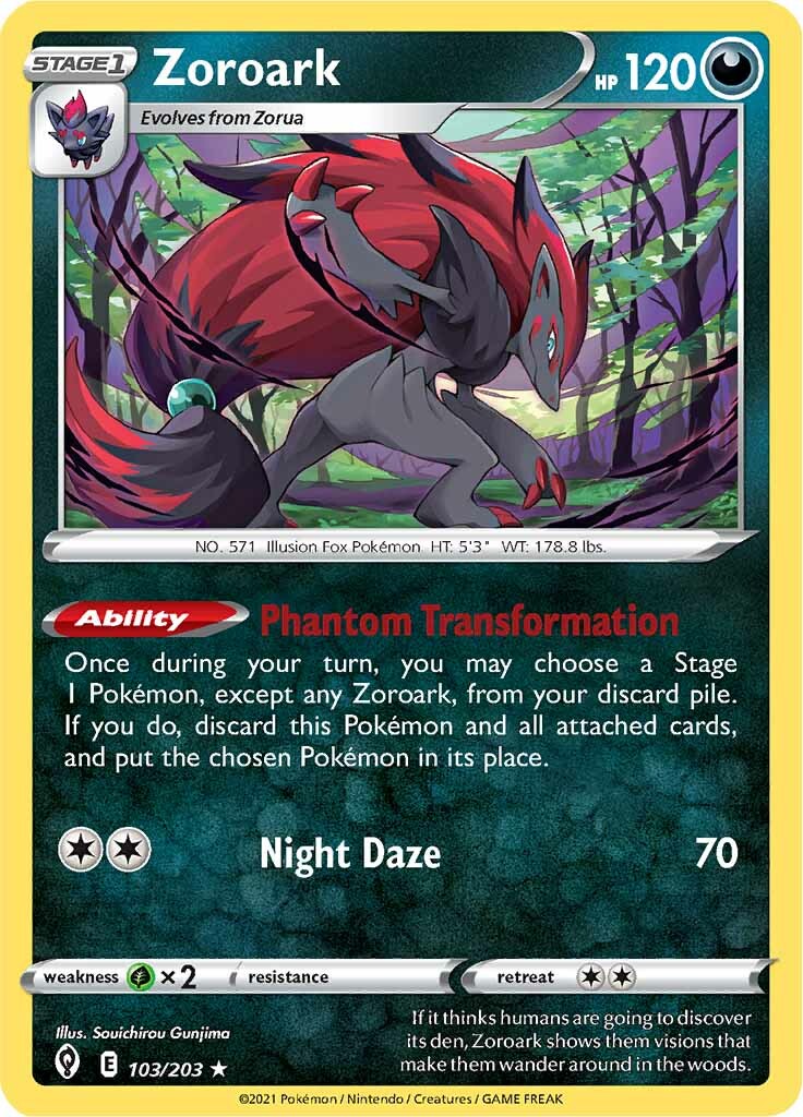 Zoroark (103/203) [Sword & Shield: Evolving Skies] | I Want That Stuff Brandon