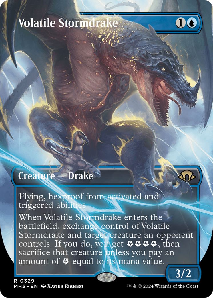 Volatile Stormdrake (Borderless) [Modern Horizons 3] | I Want That Stuff Brandon