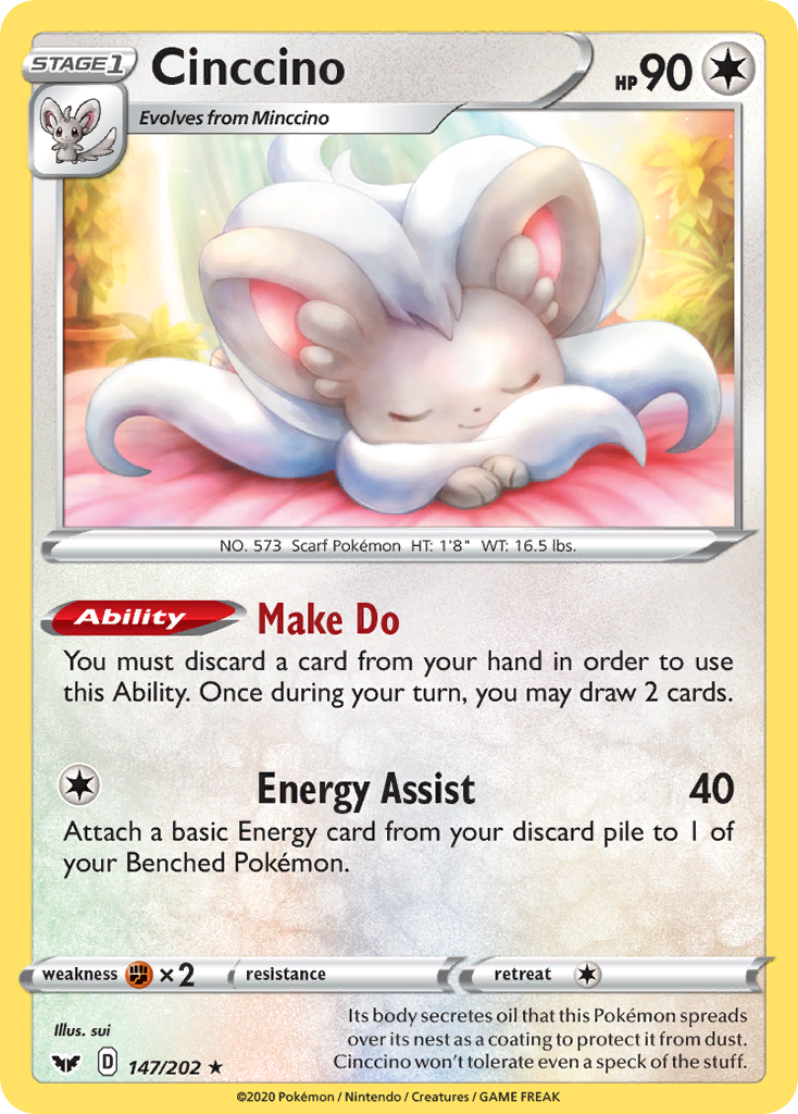 Cinccino (147/202) [Sword & Shield: Base Set] | I Want That Stuff Brandon